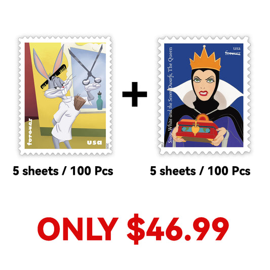 Bugs Bunny Forever Stamps 2020&Disney Villains Forever Stamps 2017